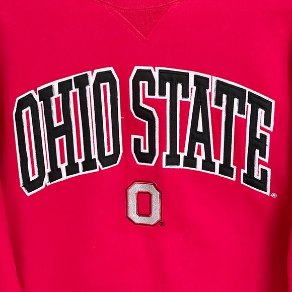 Vintage Ohio State University Buckeyes Embroidered Red Sweatshirt Adult Large - Picture 3 of 8